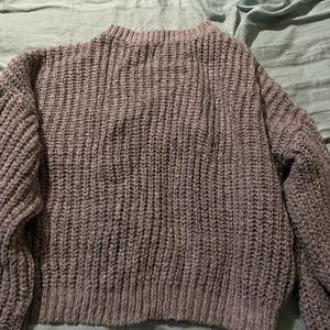 shein xxl grey sweater crotchet material.